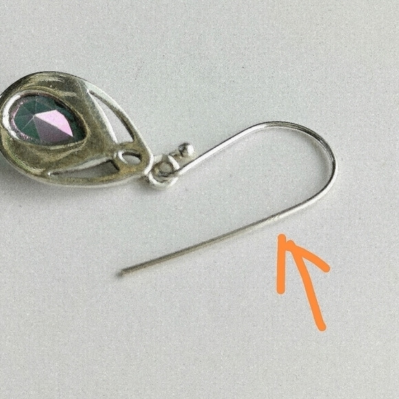 Teardrop shaped Mystic Topaz earrings in Sterling Silver 🆕 - Picture 6 of 7